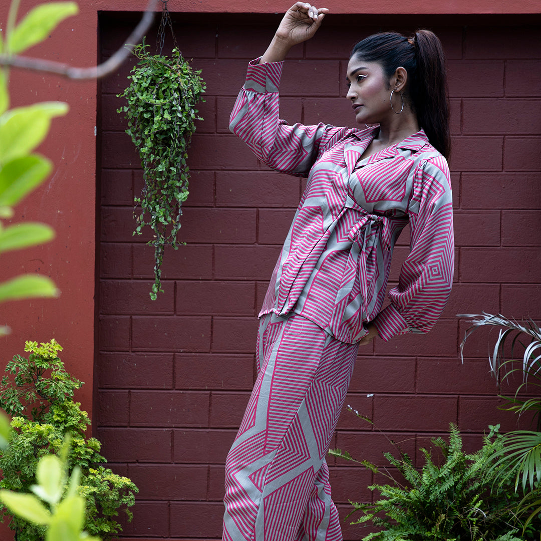 Pink printed coordset