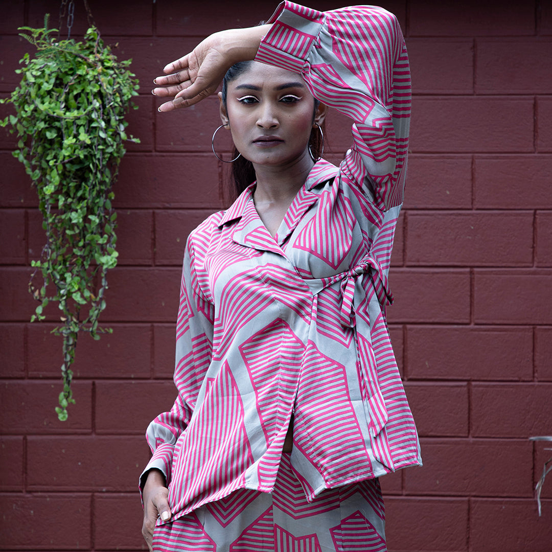 Pink printed coordset