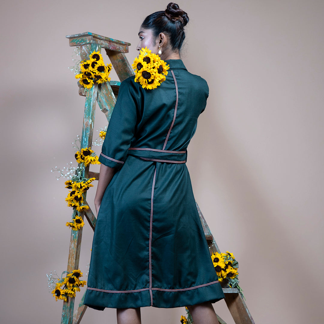 Bluish green formal dress