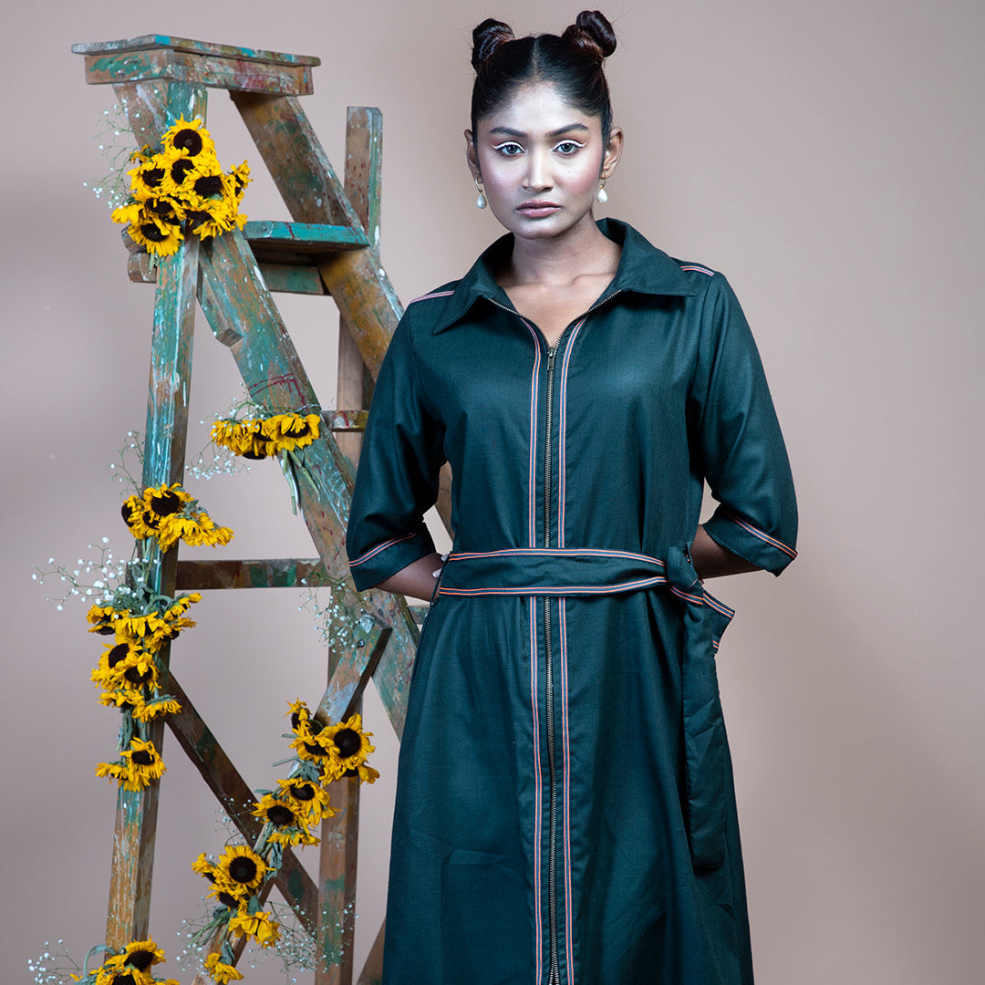 Bluish green formal dress