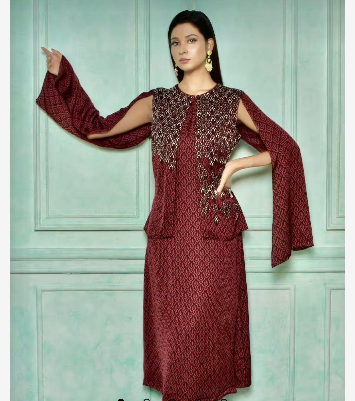 Anchor work brown dress