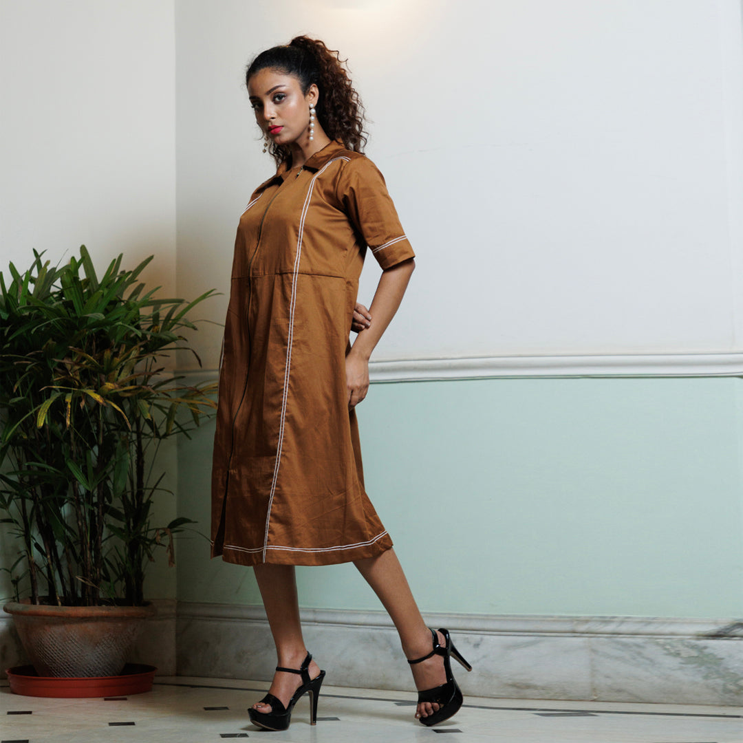 Front zip anchor dress