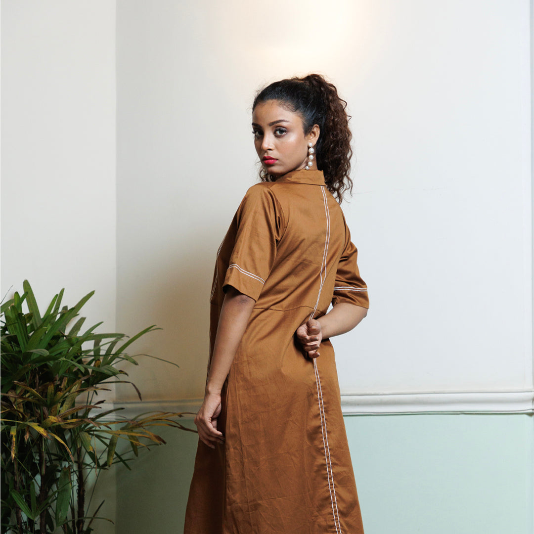Front zip anchor dress