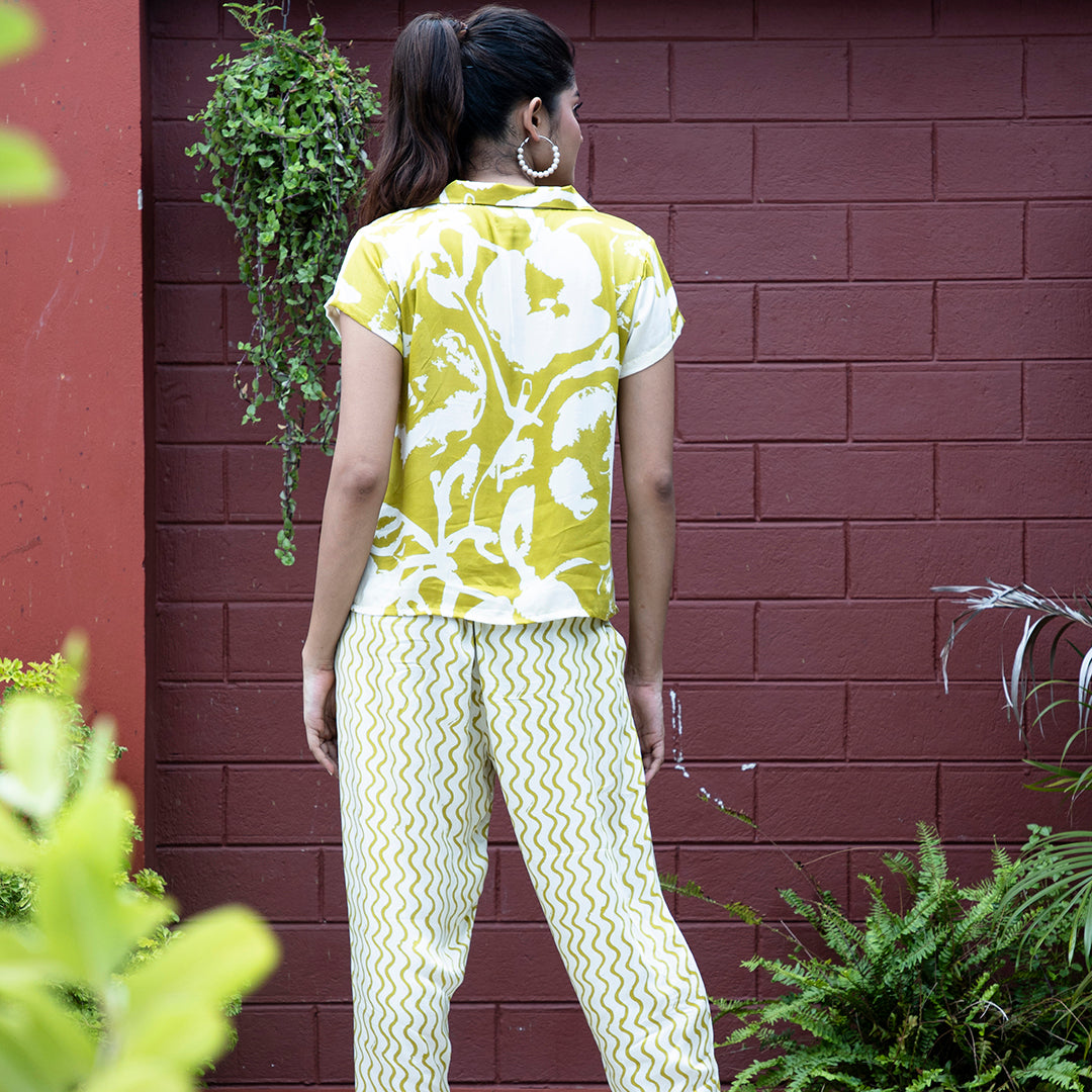 Green printed coordset