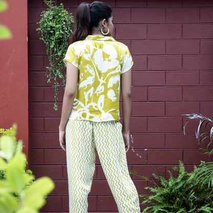 Green printed coordset