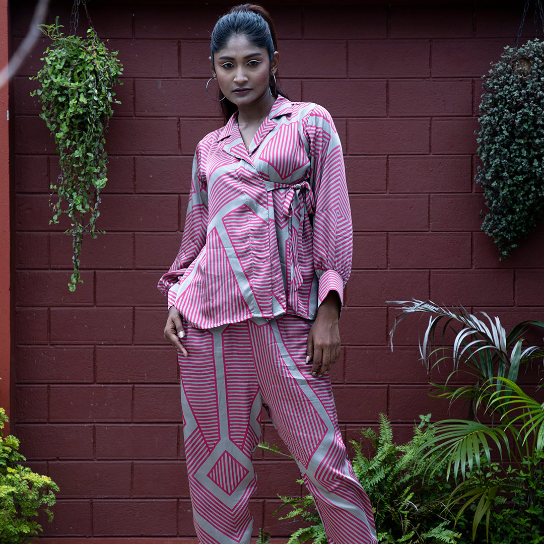 Pink printed coordset