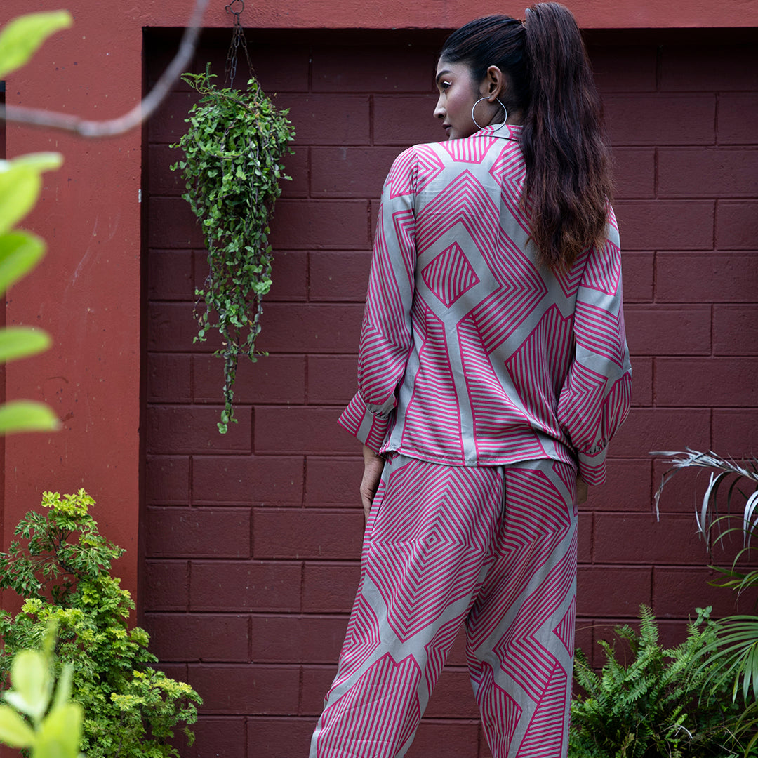 Pink printed coordset