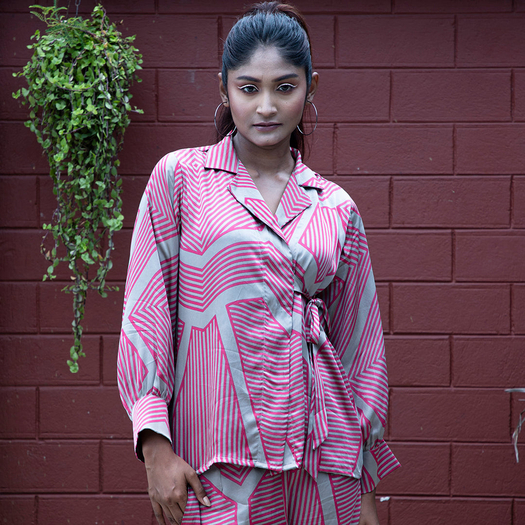 Pink printed coordset