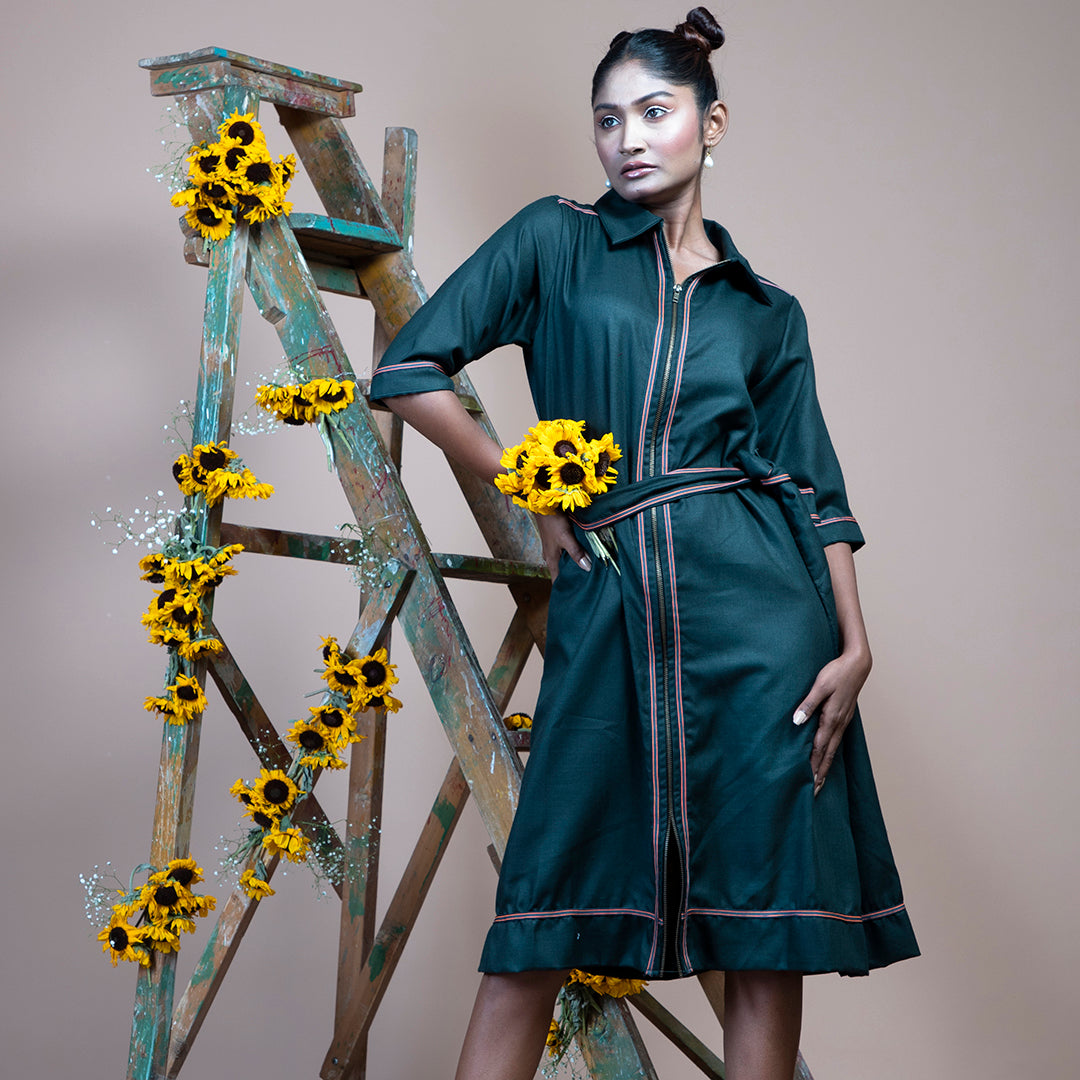 Bluish green formal dress
