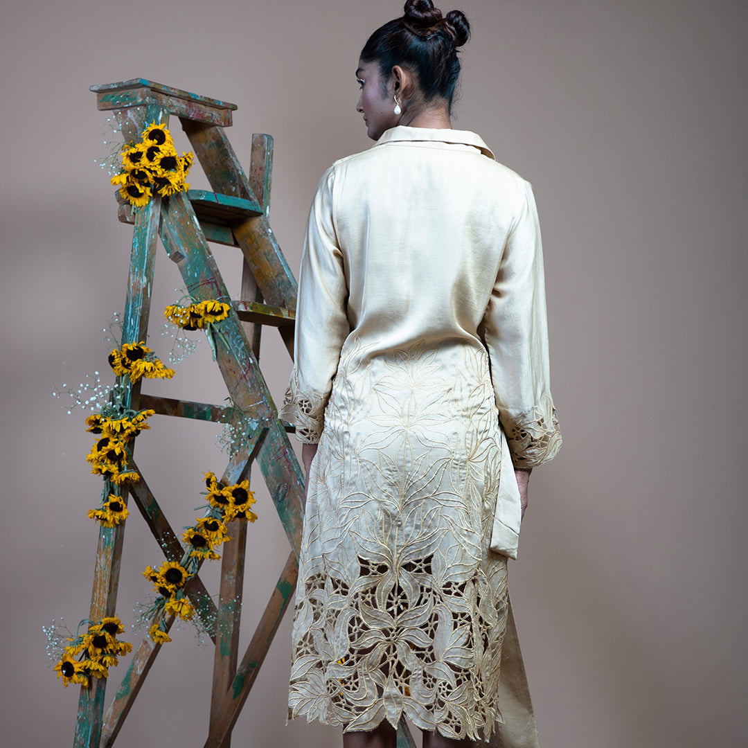 Golden cutwork dress