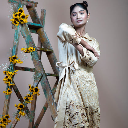 Golden cutwork dress