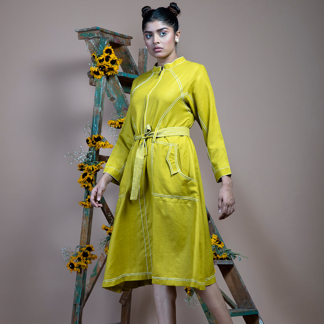 Green  anchor cotton dress