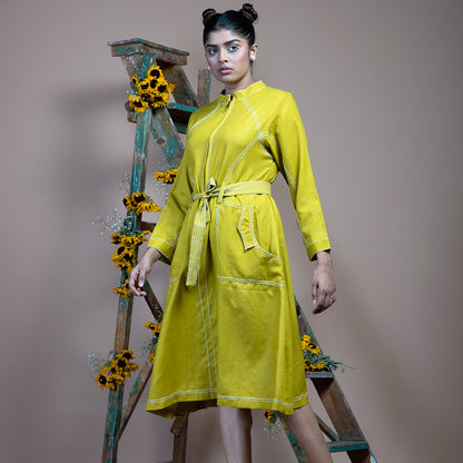 Green  anchor cotton dress