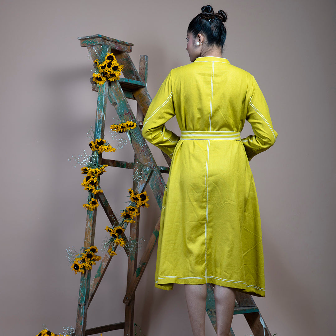 Green  anchor cotton dress