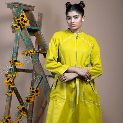 Green  anchor cotton dress