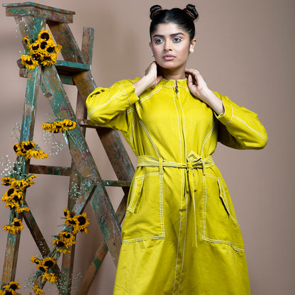 Green  anchor cotton dress