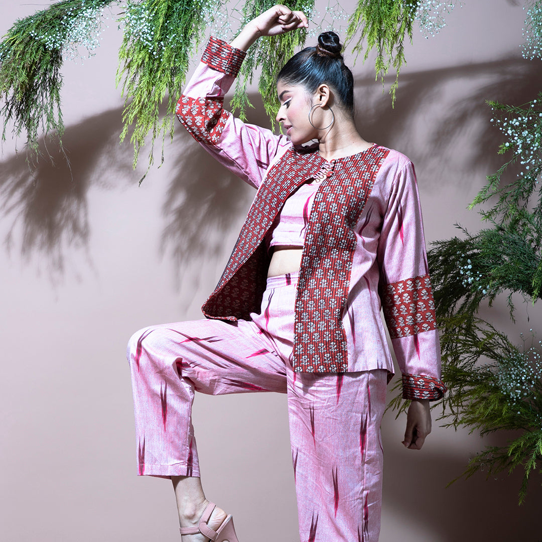 Printed coordset pink