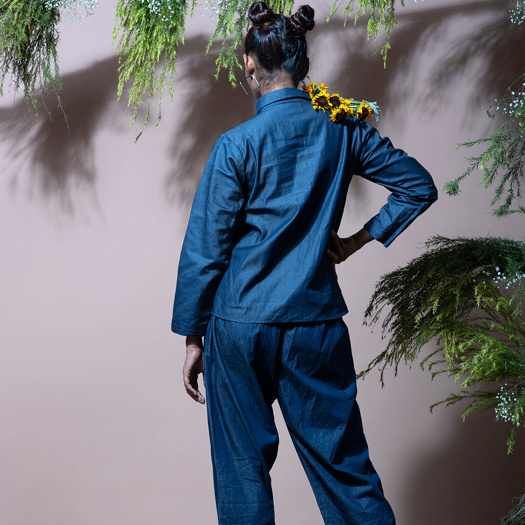Embroidery denim set
