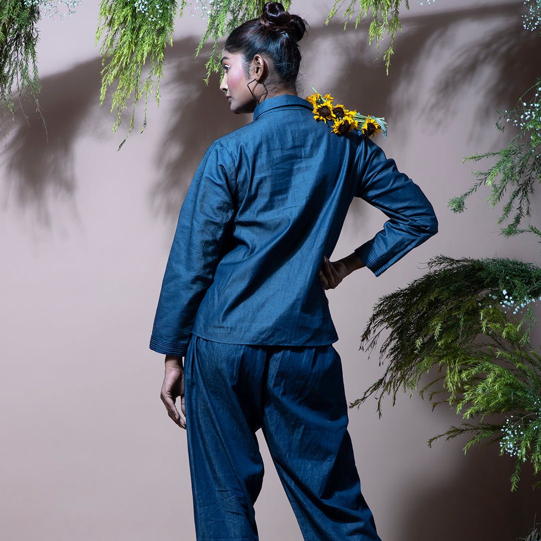 Embroidery denim set