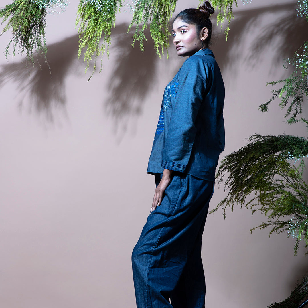 Embroidery denim set