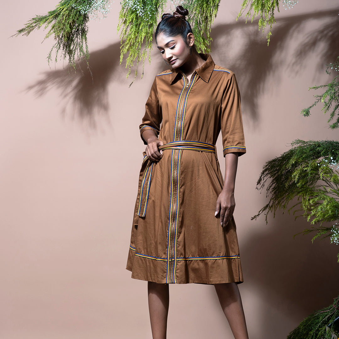 Brown lace dress