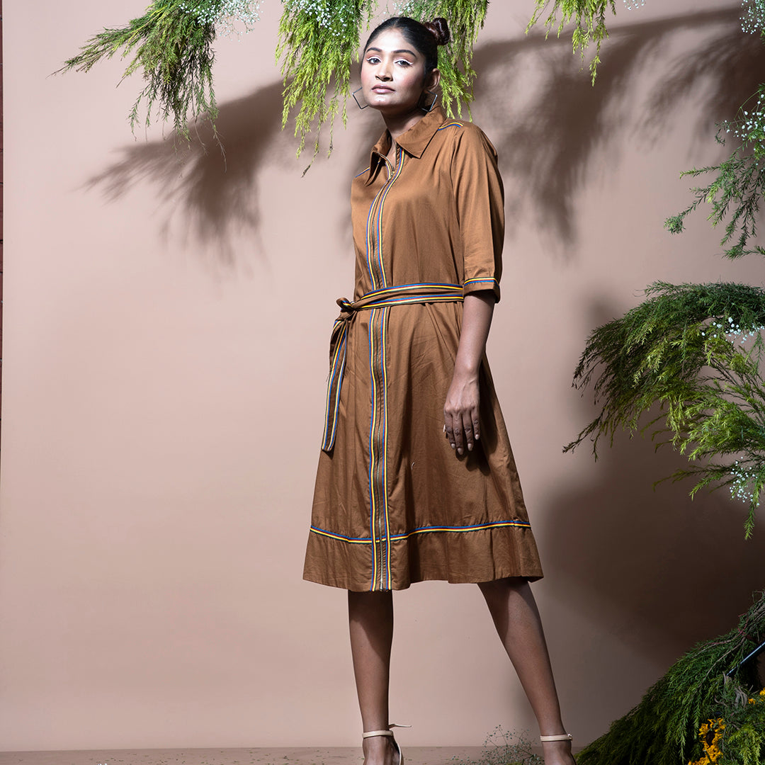 Brown lace dress