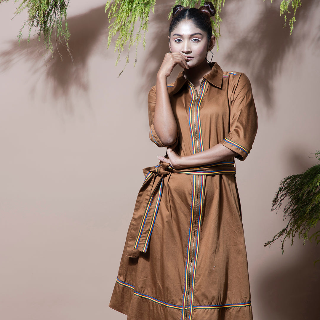 Brown lace dress