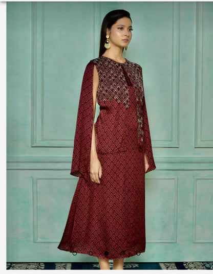 Anchor work brown dress