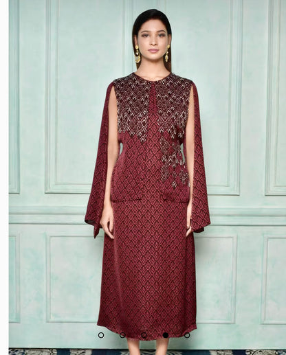 Anchor work brown dress