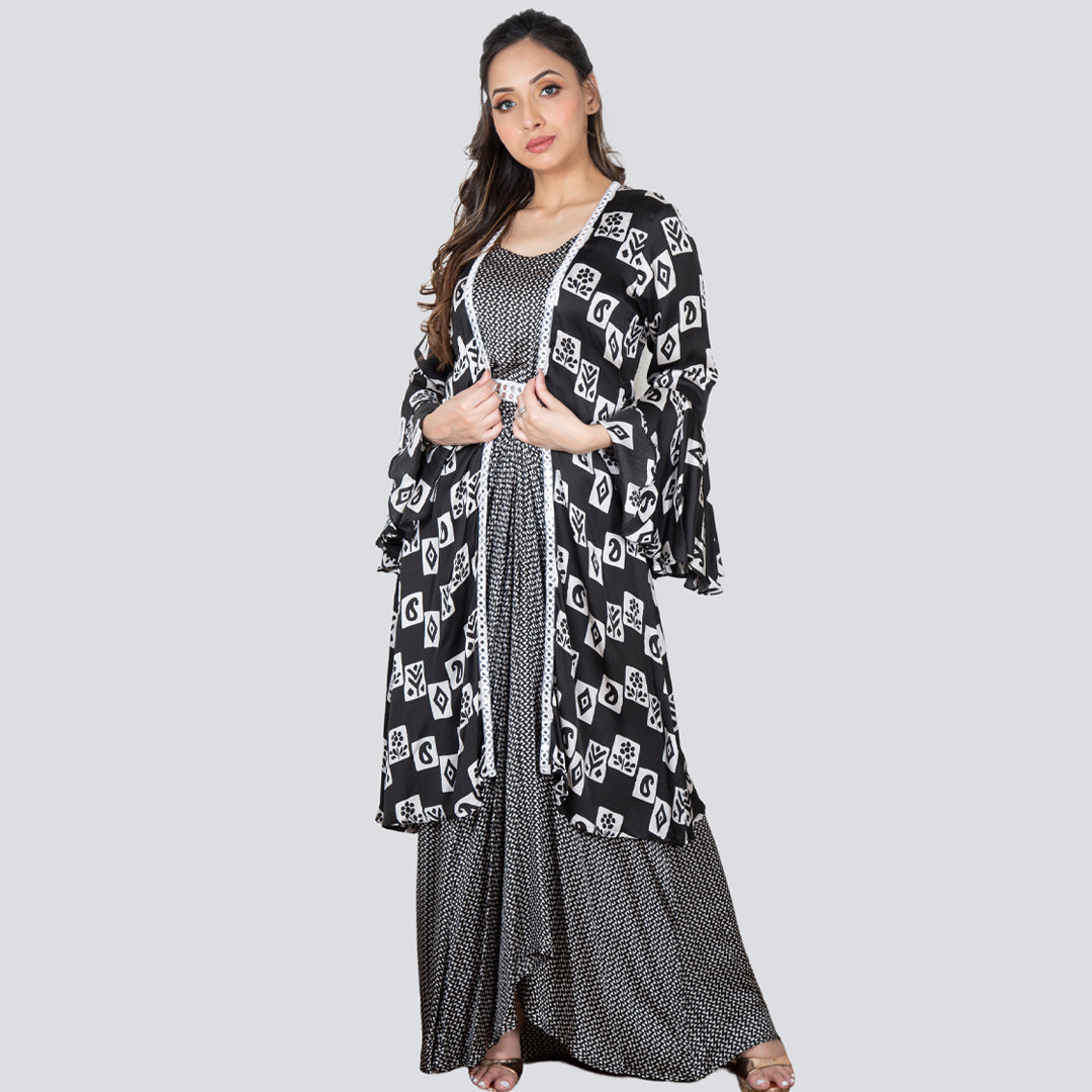 Drape dress with belt