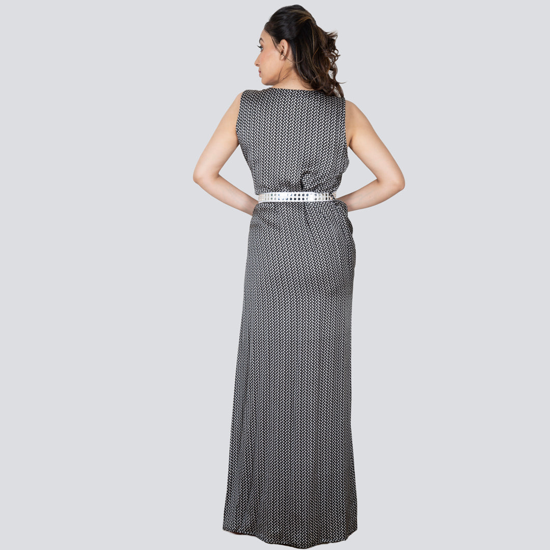Drape dress with belt