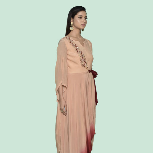 Tie on drape dress