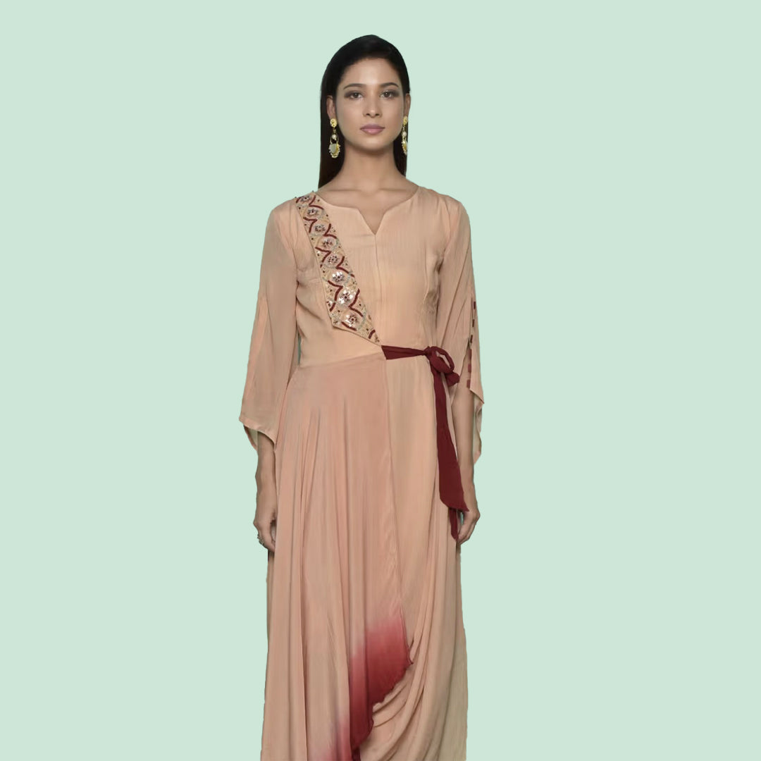 Tie on drape dress