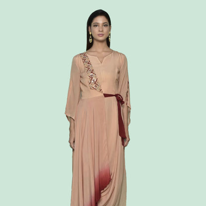 Tie on drape dress