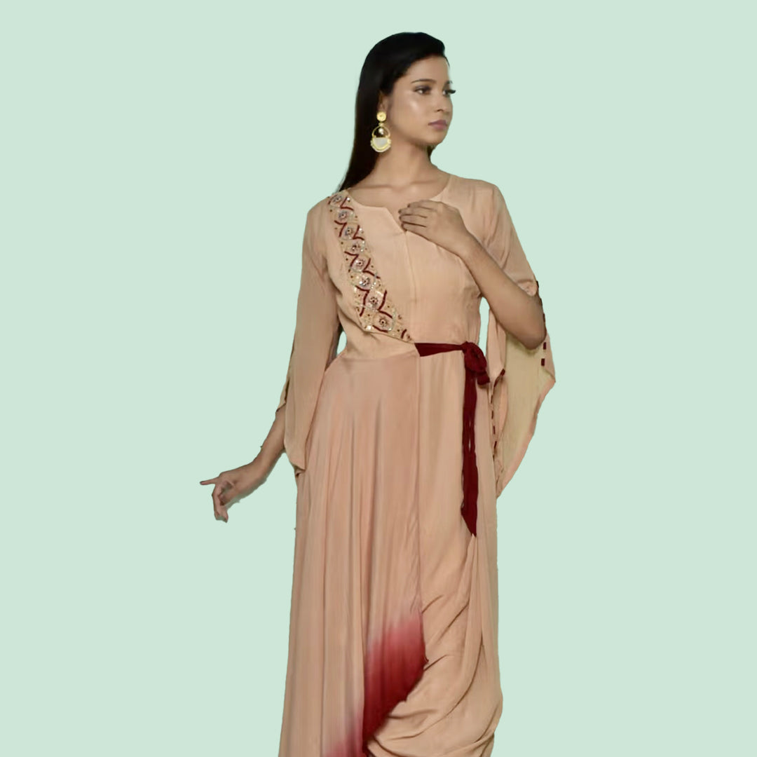 Tie on drape dress