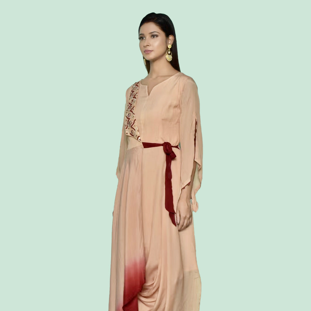 Tie on drape dress